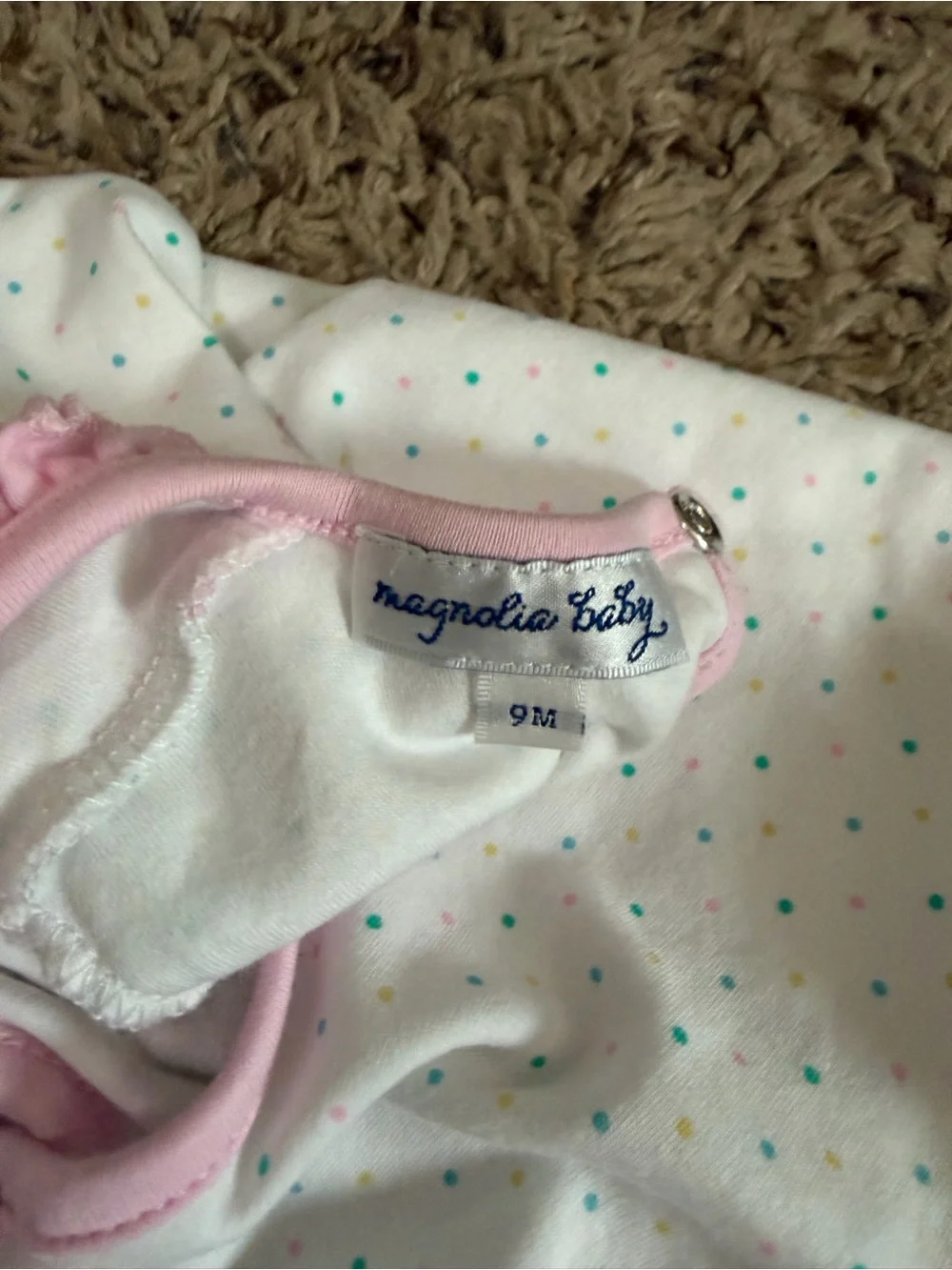 Magnolia White Romper with Pink Trim and Multicolor Ice Cream Applique